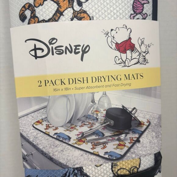 Disney Winnie the Pooh 2 Pack Dish Drying Mats NWT Pooh Piglet Tigger Eeyore - Picture 2 of 6